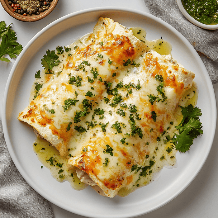 easyChef Pro Cheesy Chicken Enchiladas Suizas with Salsa Verde