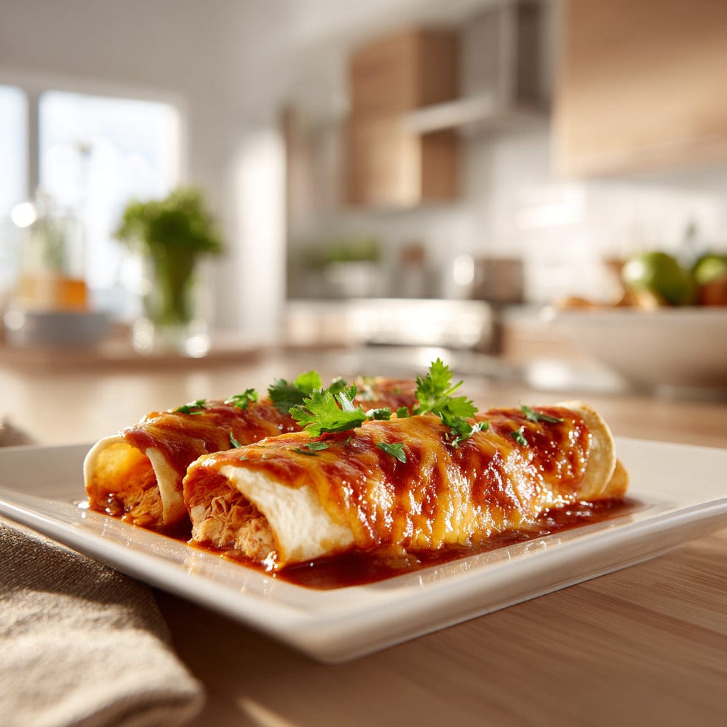 easyChef Pro Cheesy Chicken Enchiladas with Cottage Cheese and Monterey Jack