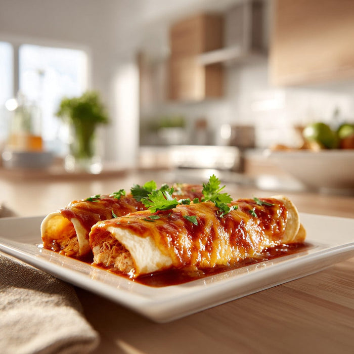 easyChef Pro Cheesy Chicken Enchiladas with Cottage Cheese and Monterey Jack