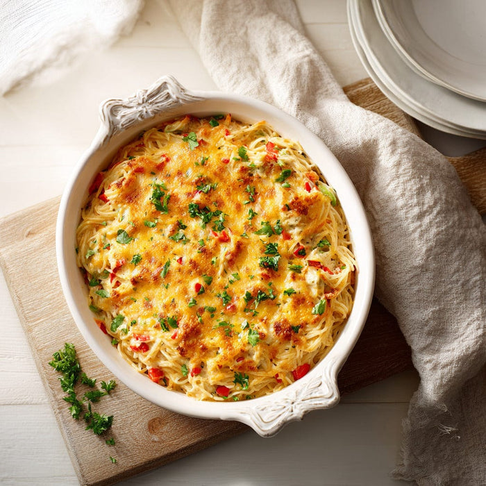 easyChef Pro Cheesy Chicken Spaghetti Bake with Pimentos