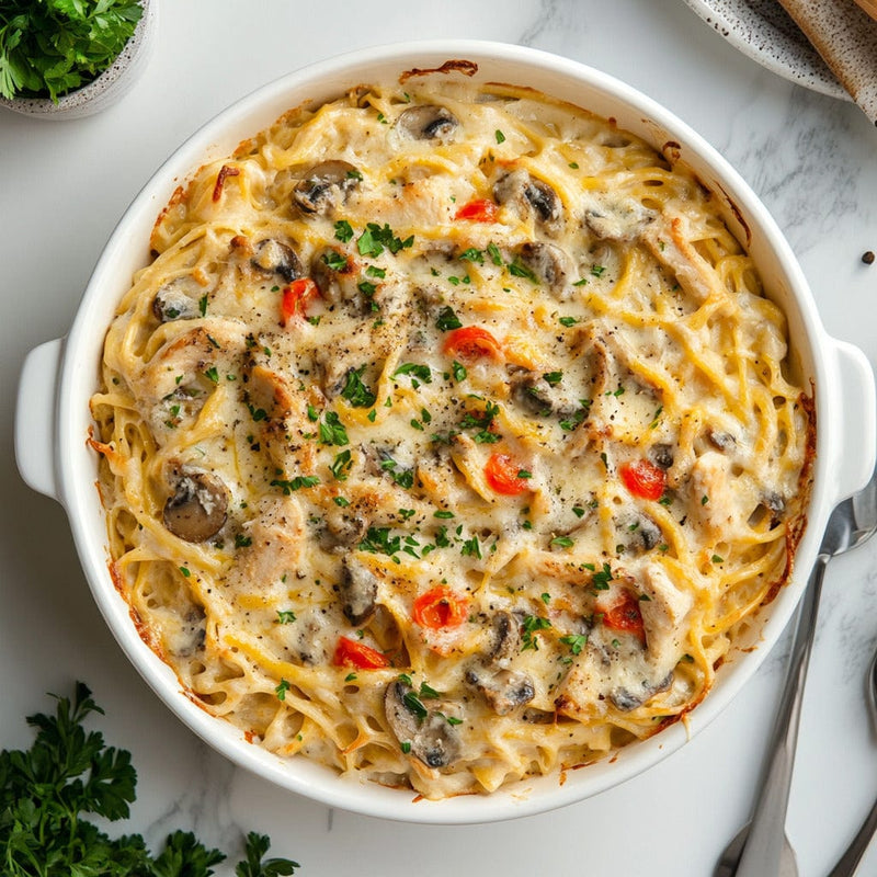 easyChef Pro Cheesy Chicken Tetrazzini Casserole