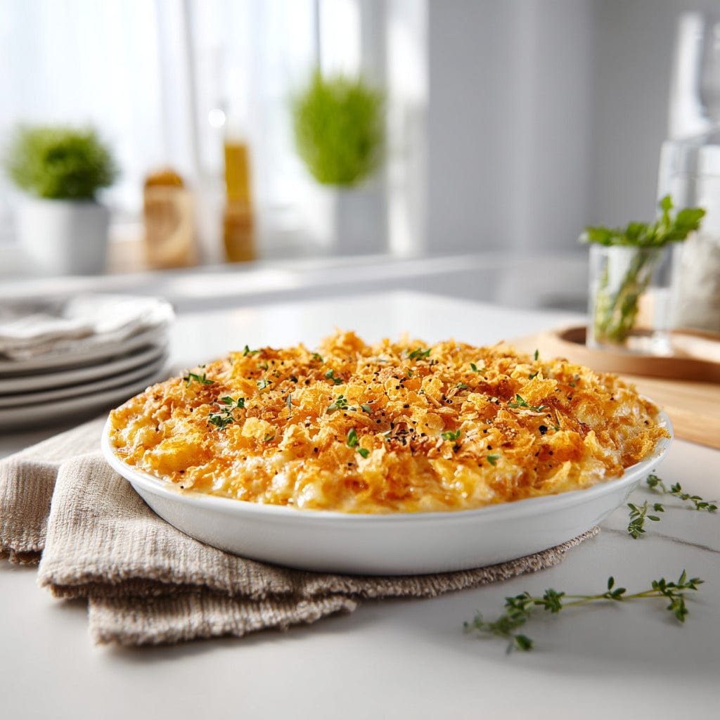 easyChef Pro Cheesy Hashbrown Casserole with Crunchy Cornflake Topping