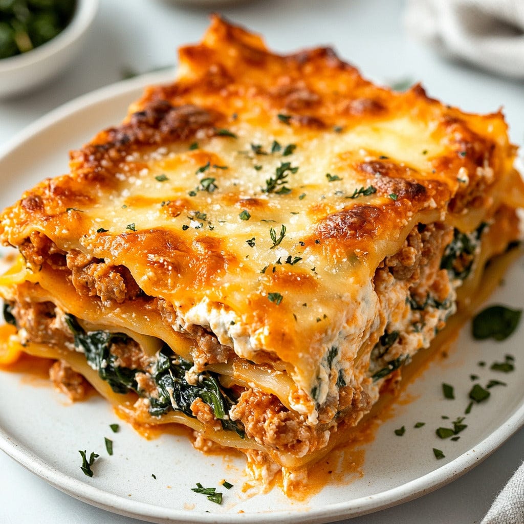 easyChef Pro Cheesy Sausage & Spinach Lasagna Layers