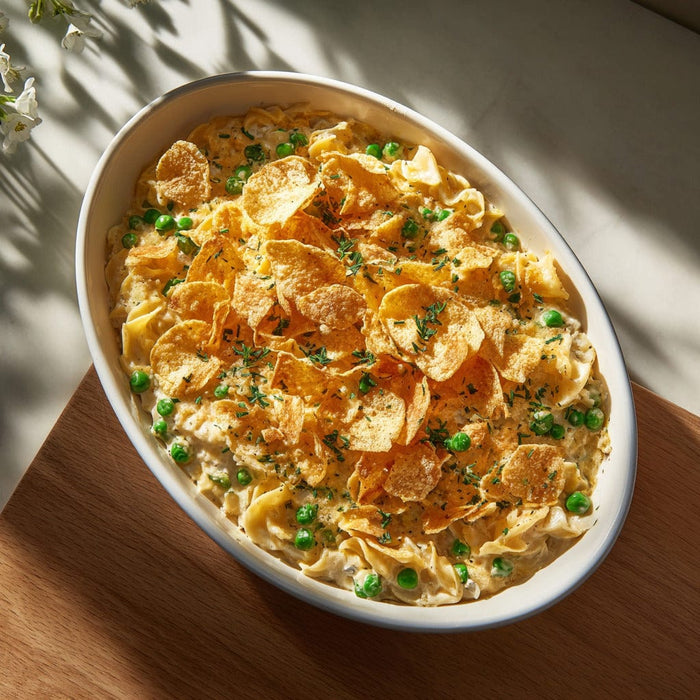 easyChef Pro Cheesy Tuna Noodle Bake with Crunchy Chip Topping
