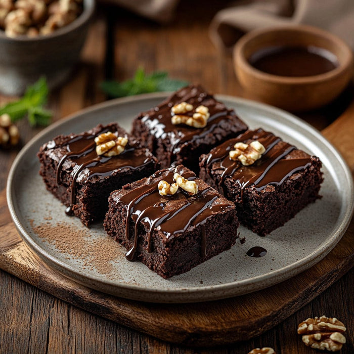 easyChef Pro Chocolate Walnut Brownies with Fudge Drizzle