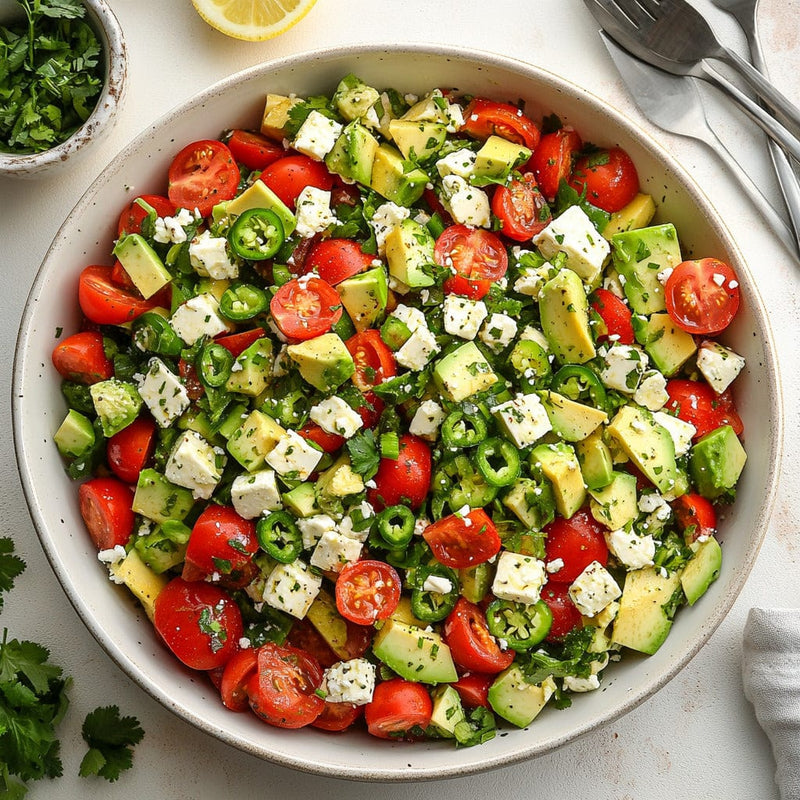 easyChef Pro Cilantro Avocado Fiesta Salad with Feta and Tomatoes