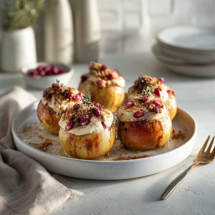 easyChef Pro Cinnamon Cheesecake-Stuffed Baked Apples with Cranberry