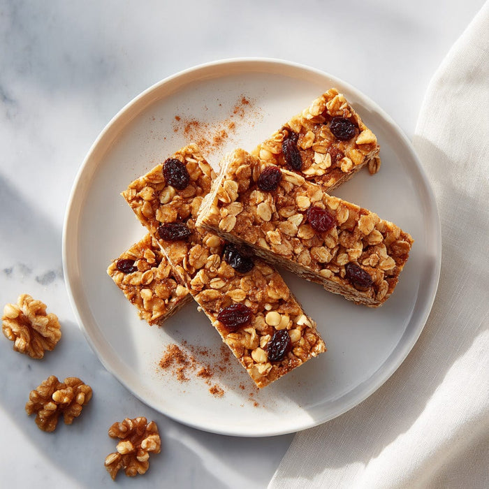 easyChef Pro Cinnamon Honey Oatmeal Raisin Granola Bars with Toasted Walnuts