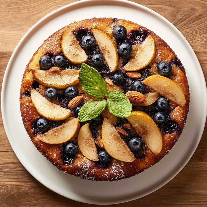 easyChef Pro Cinnamon-Infused Pear and Blueberry Almond Cake