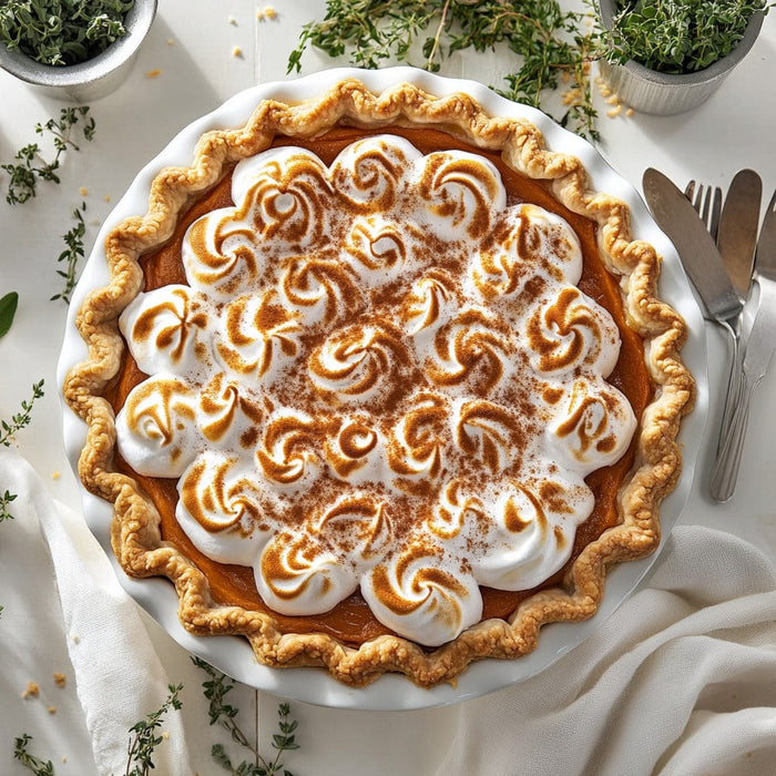 easyChef Pro Cinnamon-Infused Sweet Potato Pie with Toasted Marshmallow Meringue