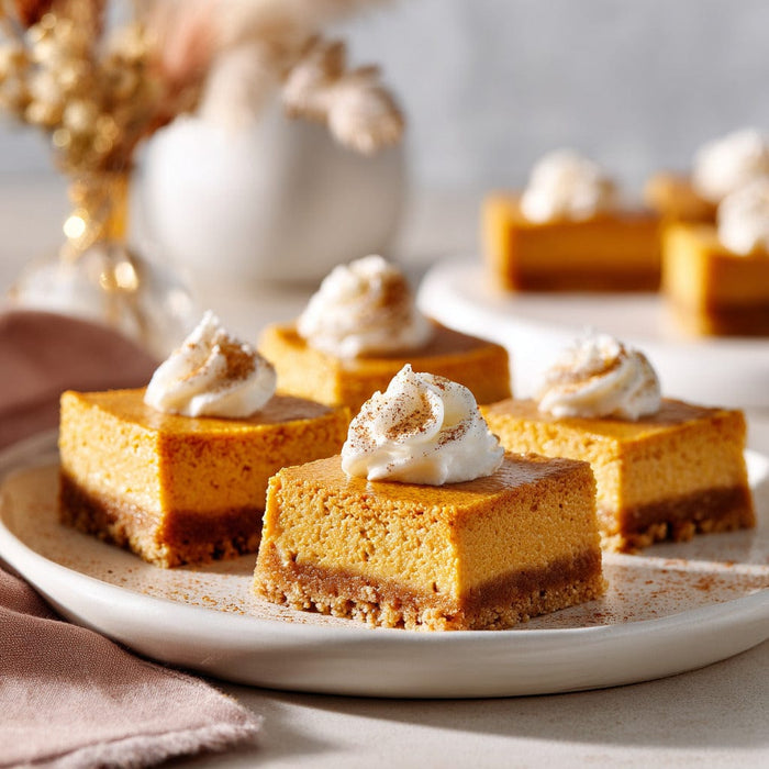easyChef Pro Cinnamon-Spiced Pumpkin Cheesecake Bars with Sugar Cookie Crust