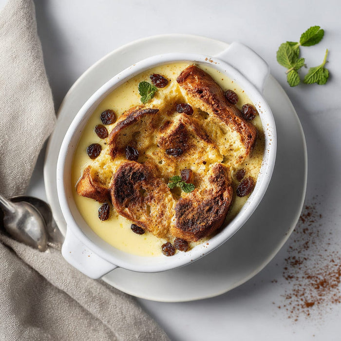 easyChef Pro Cinnamon-Spiced Southern Bread Pudding with Vanilla Buttermilk Custard