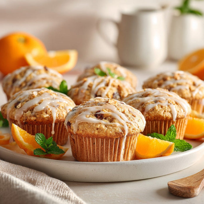 easyChef Pro Citrus Burst Oatmeal Muffins with Sweet Glaze