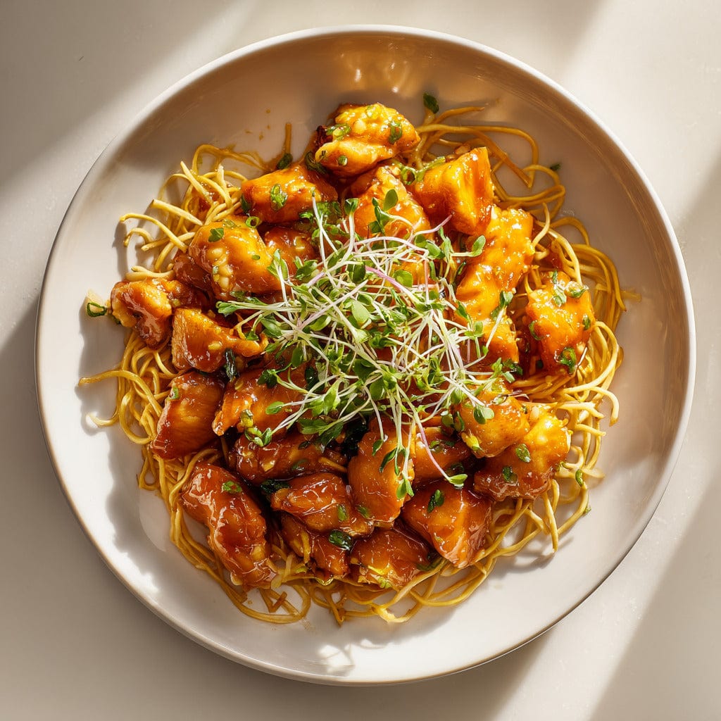 easyChef Pro Citrus Chicken Stir-Fry with Crunchy Noodles