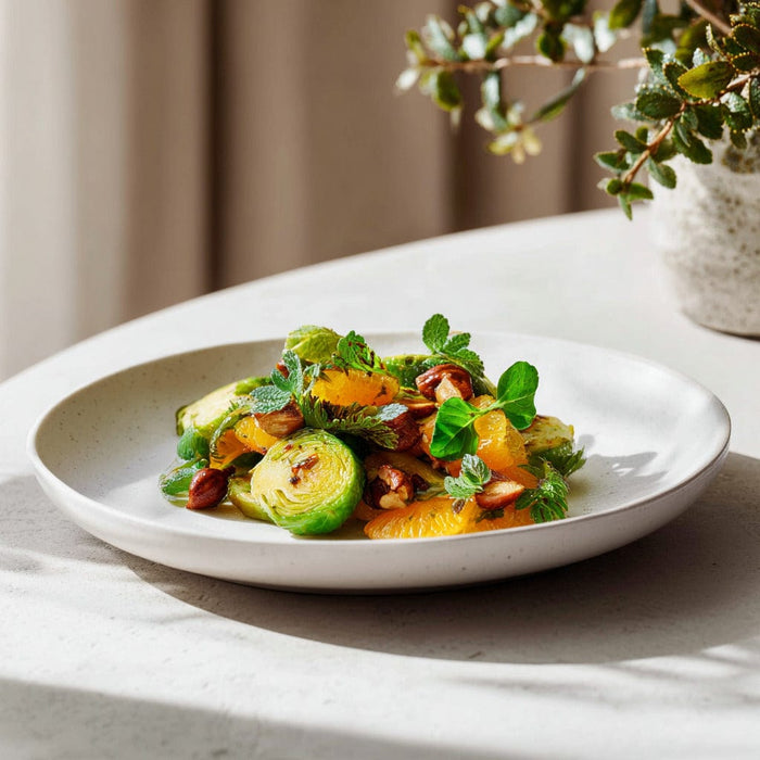 easyChef Pro Citrus-Glazed Brussels Sprouts with Chestnuts
