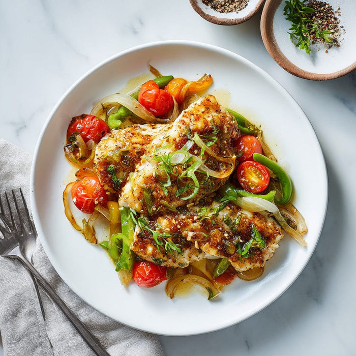 easyChef Pro Citrus-Infused Baked Grouper with Colorful Vegetables