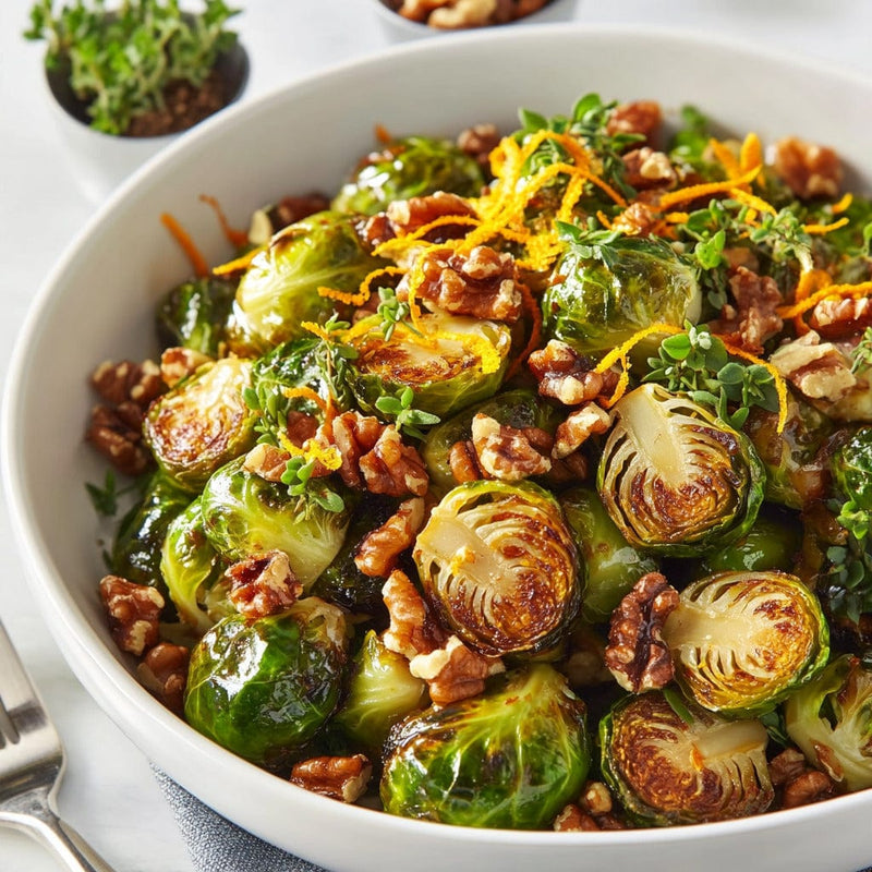 easyChef Pro Citrus-Infused Brussels Sprouts with Crunchy Walnuts