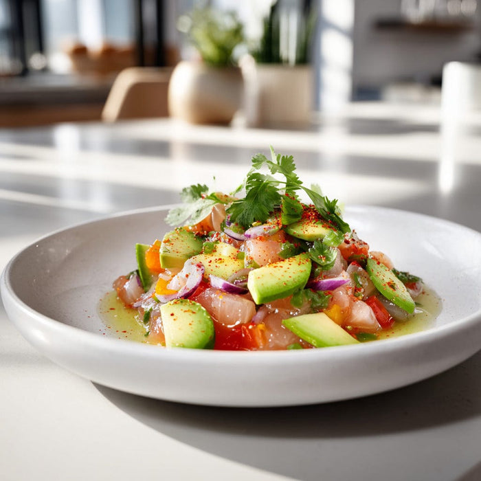 easyChef Pro Citrus-Infused Seafood Ceviche with Avocado and Cilantro