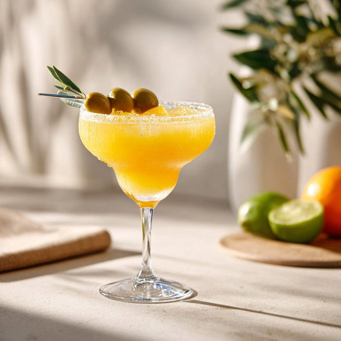 easyChef Pro Citrus Splash Austin Margarita with Pimento Olive Garnish