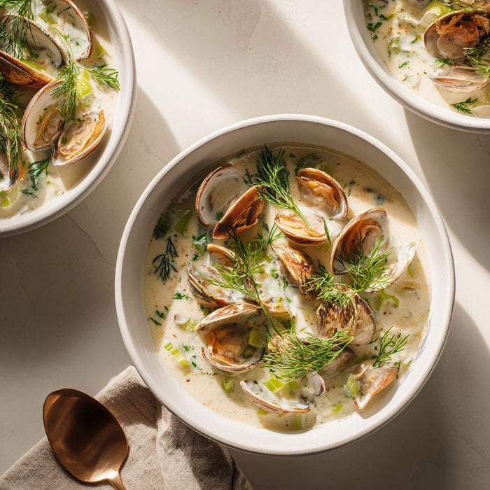 easyChef Pro Classic Rhode Island Clam Chowder with Dill and Celery