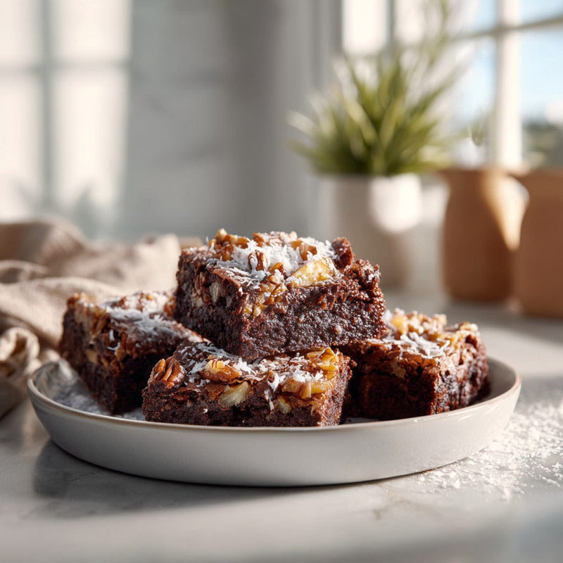 easyChef Pro Coconut Chocolate Chip Brownies with Nutty Crunch