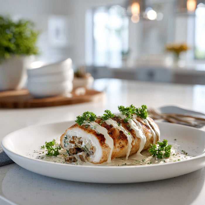 easyChef Pro Crab-Stuffed Chicken Breasts with Swiss Cheese Sauce