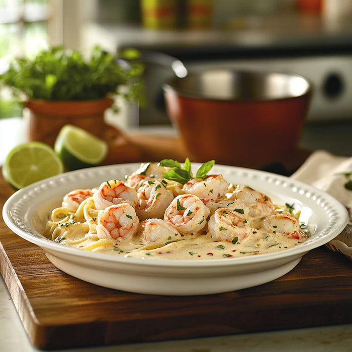 easyChef Pro Creamy Garlic Shrimp Linguine Recipe
