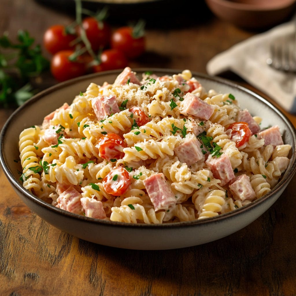 easyChef Pro Creamy Ham and Tomato Pasta Salad