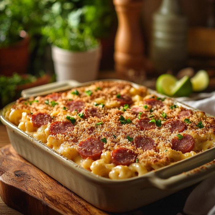 easyChef Pro Creamy Kielbasa Mac and Cheese Bake