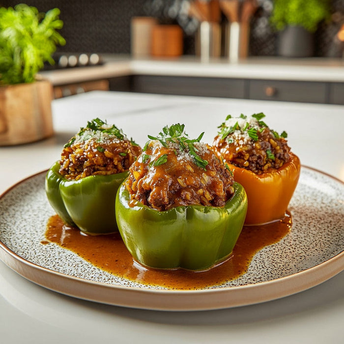 easyChef Pro Creole-Style Stuffed Peppers with Parmesan Rice