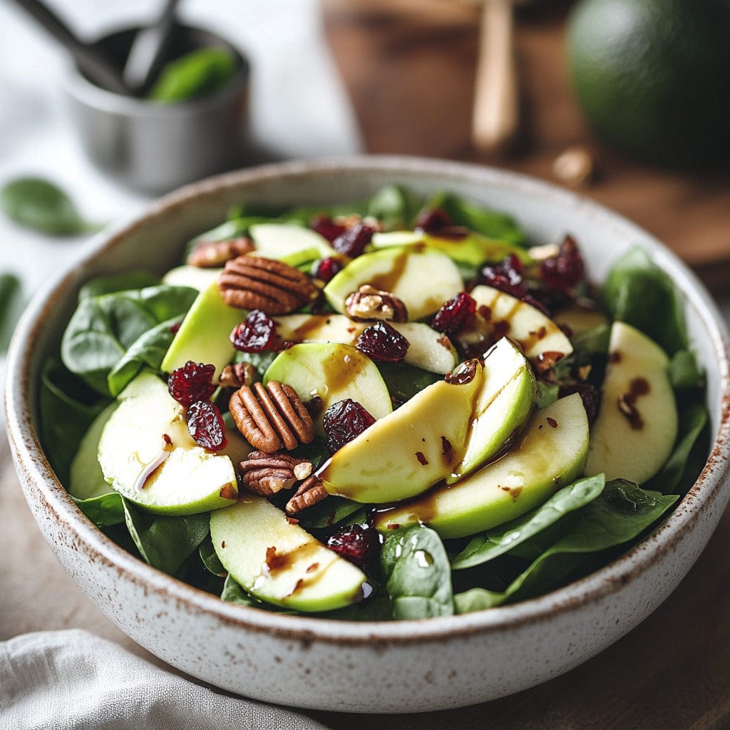 easyChef Pro Crisp Apple & Avocado Spinach Salad with Tangy Balsamic Dressing