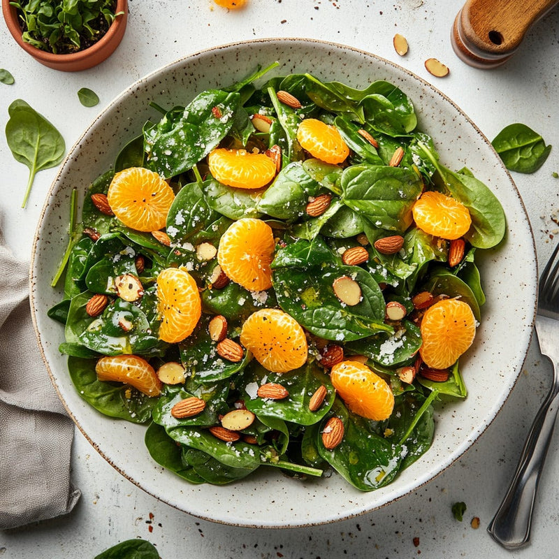 easyChef Pro Crispy Almond Spinach Salad with Citrus Dressing