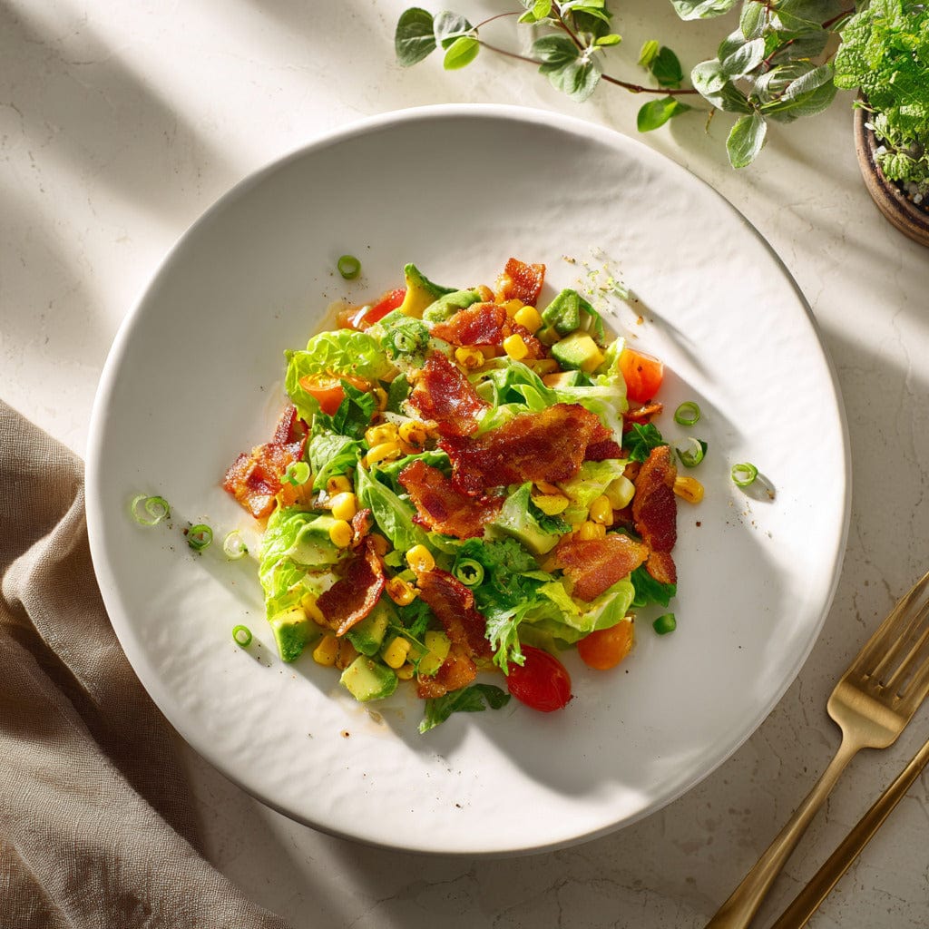 easyChef Pro Crispy Bacon and Avocado Corn Salad with Honey Vinaigrette