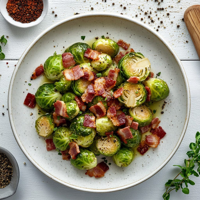 easyChef Pro Crispy Bacon Brussels Sprouts Medley