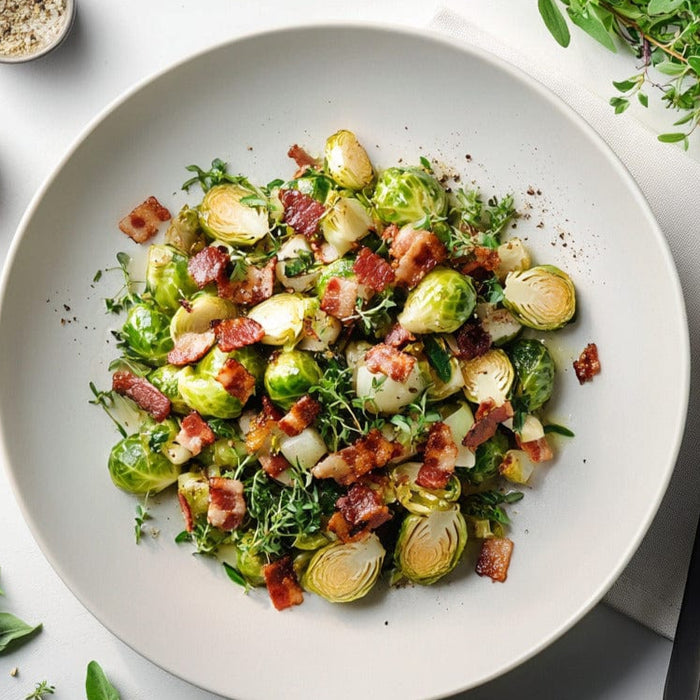 easyChef Pro Crispy Bacon & Shallot Brussels Sprouts Medley