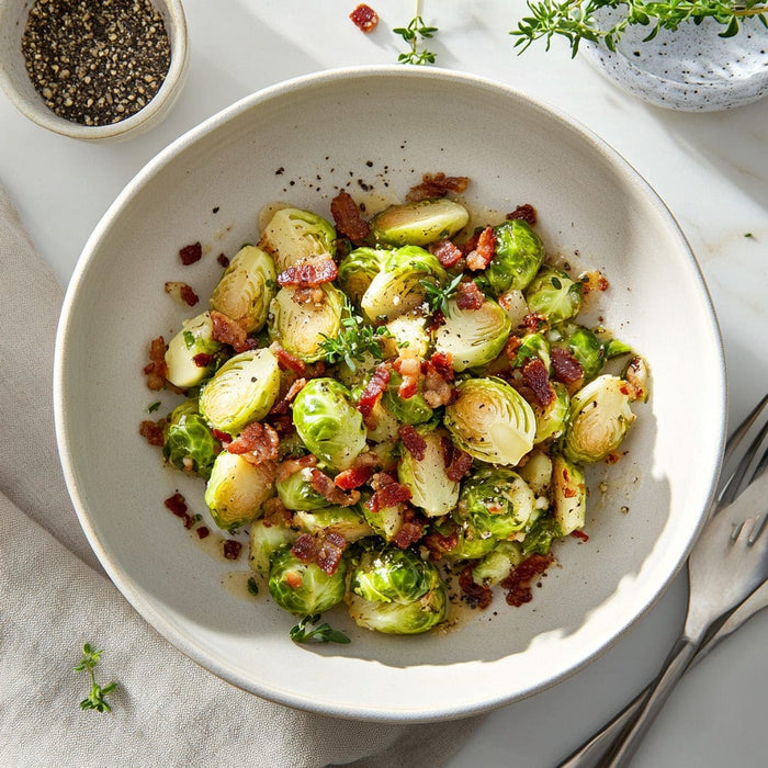 easyChef Pro Crispy Bacon & Shallot Brussels Sprouts Medley