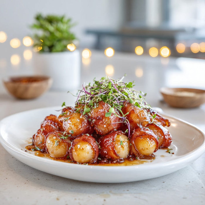 easyChef Pro Crispy Bacon-Wrapped Water Chestnuts with Sweet Glaze
