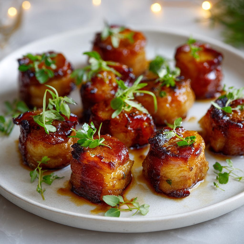 easyChef Pro Crispy Bacon-Wrapped Water Chestnuts with Tangy Glaze