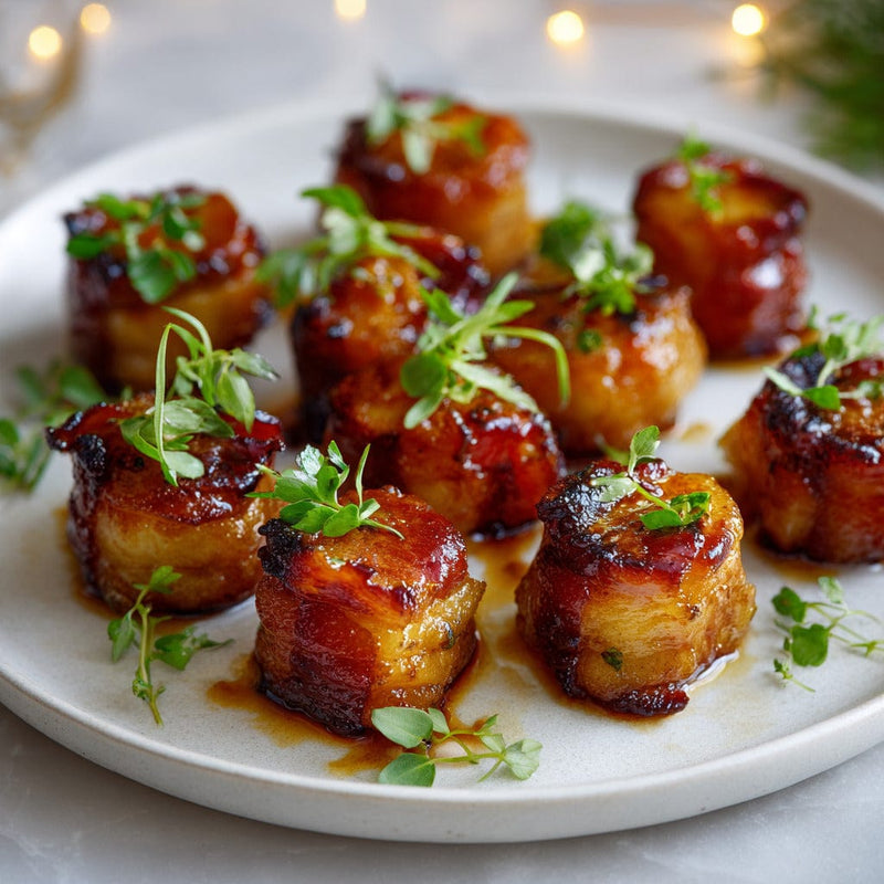 easyChef Pro Crispy Bacon-Wrapped Water Chestnuts with Tangy Glaze