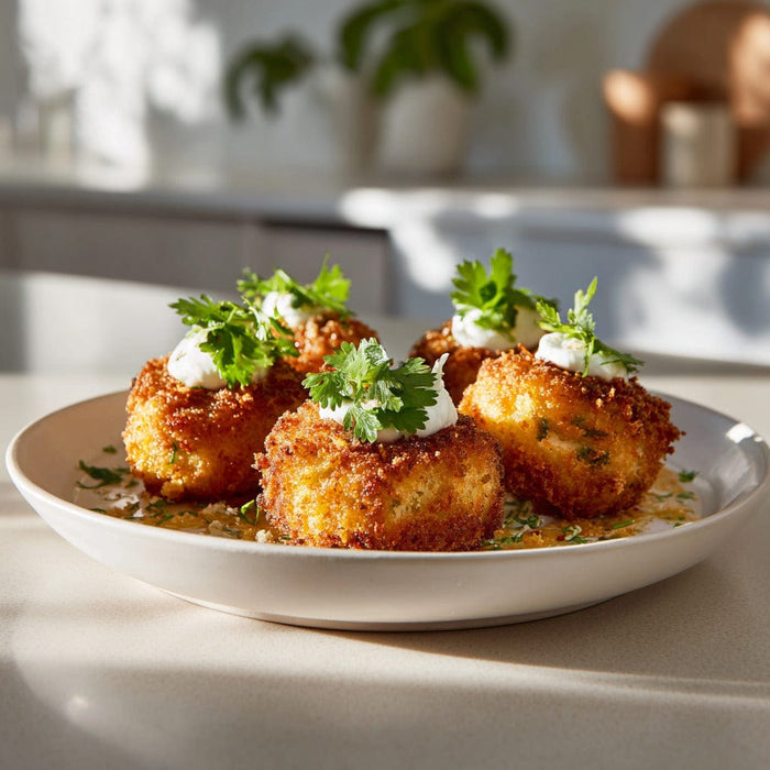 easyChef Pro Crispy Herb-Infused Potato Croquettes with Romano Cheese