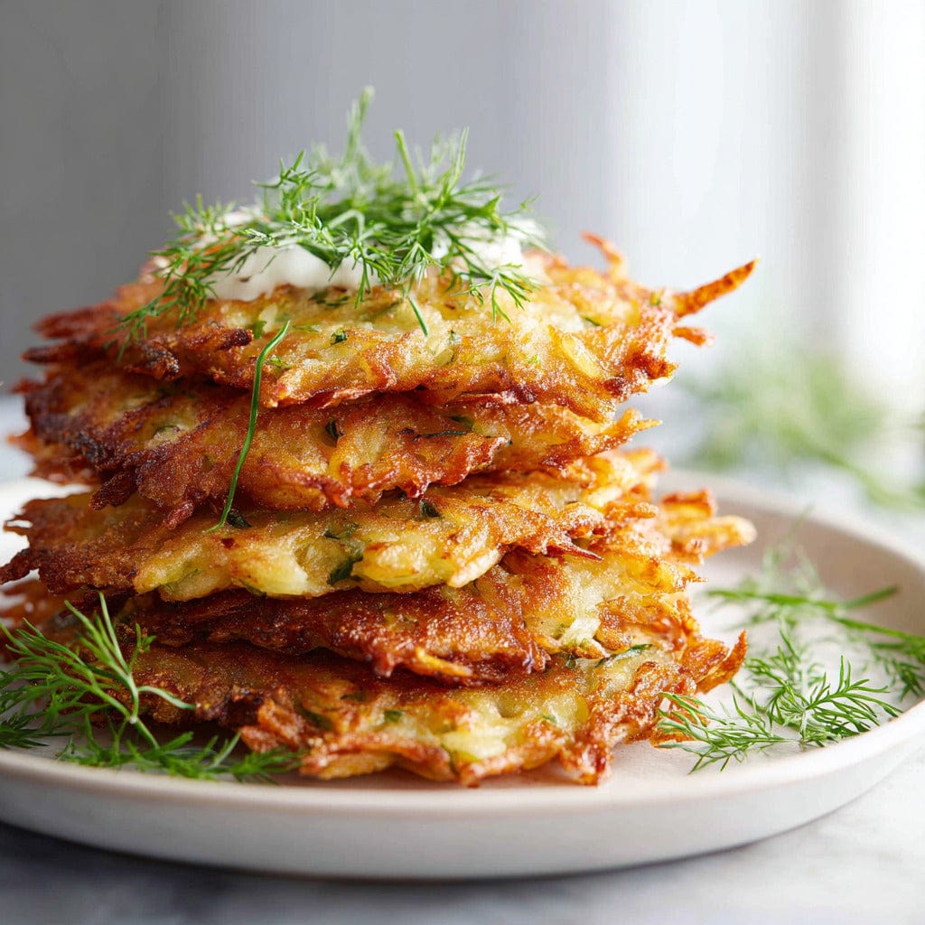 easyChef Pro Crispy Herb-Infused Potato Latkes with Onion