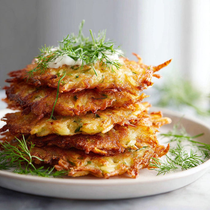 easyChef Pro Crispy Herb-Infused Potato Latkes with Onion