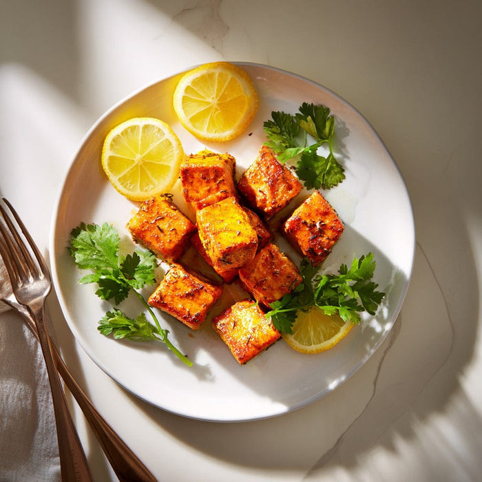 easyChef Pro Crispy Spicy Turmeric Salmon Tikka Bites
