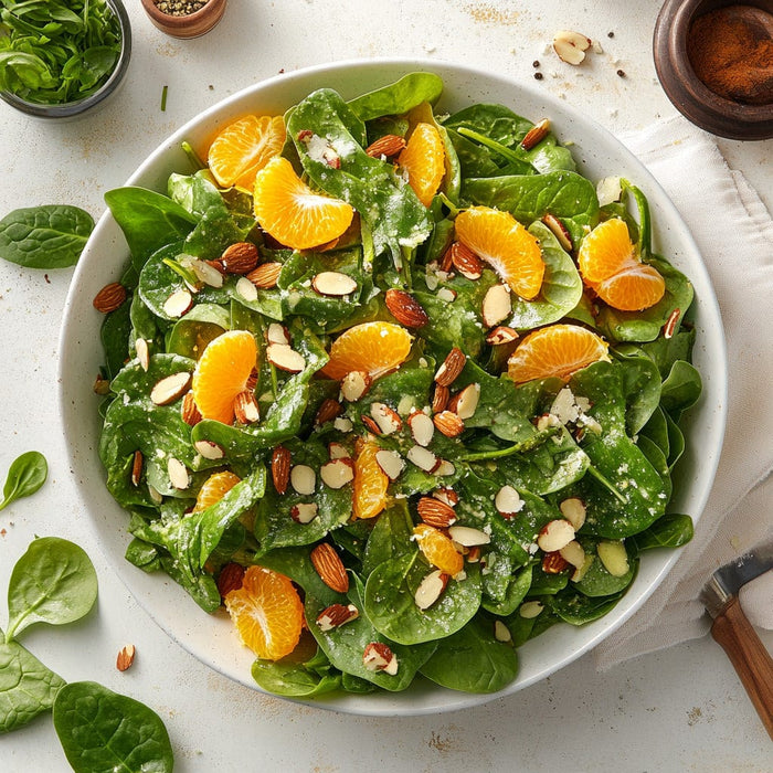 easyChef Pro Crispy Spinach Salad with Sweet Almonds and Mandarin Oranges