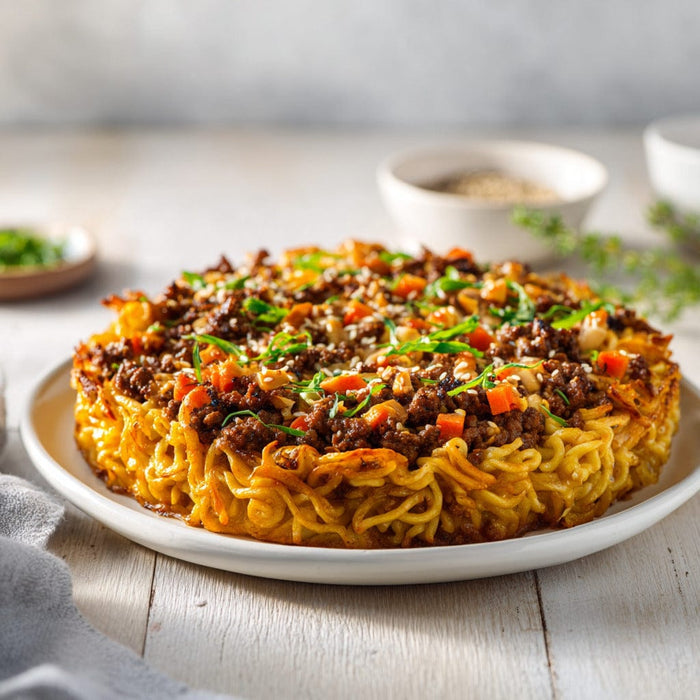 easyChef Pro Crunchy Beef and Almond Chow Mein Casserole