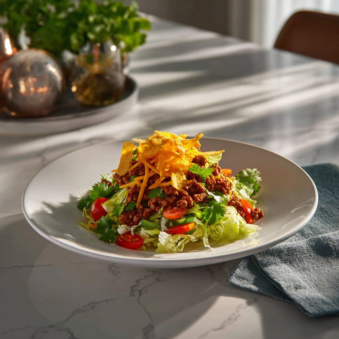 easyChef Pro Crunchy Beef Taco Salad with Tortilla Toppers