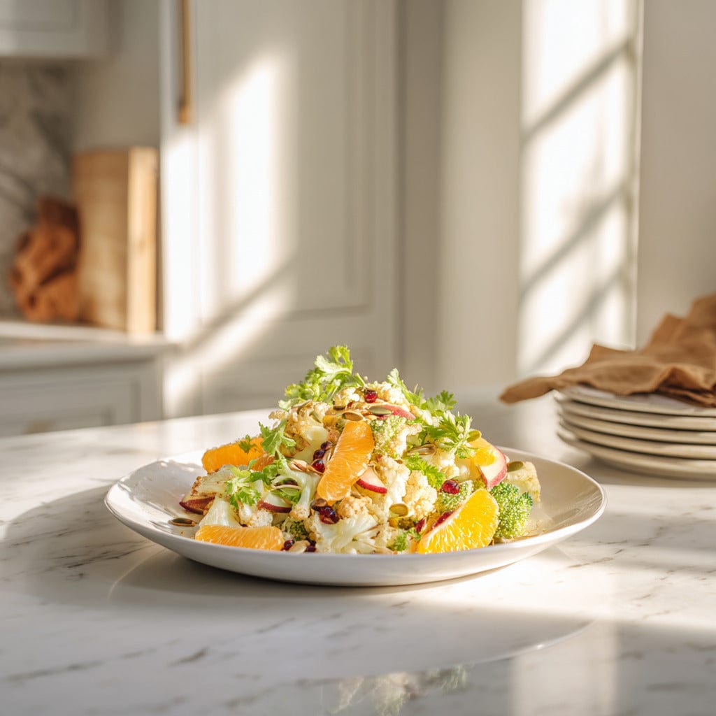 easyChef Pro Crunchy Broccoli-Cauliflower Salad with Mandarin Oranges