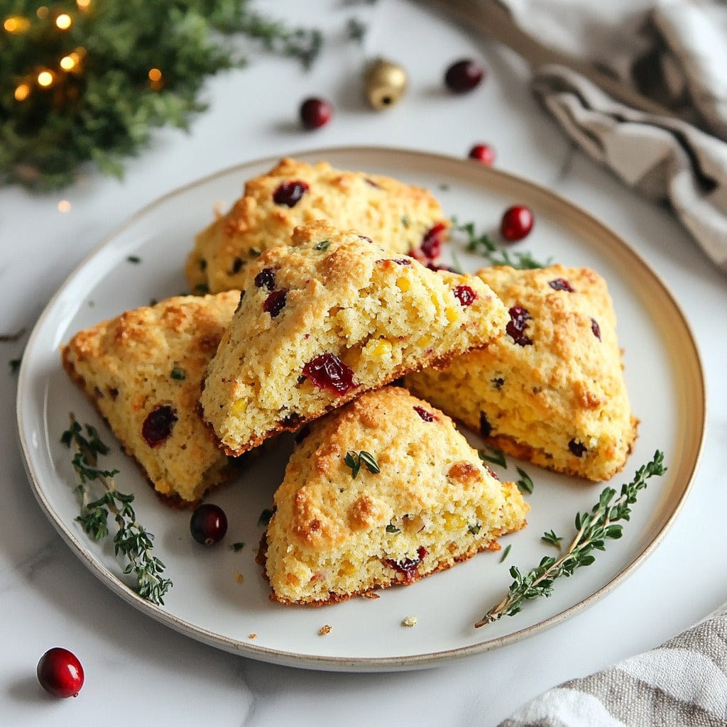 easyChef Pro Eggnog Cranberry Cornbread Scones