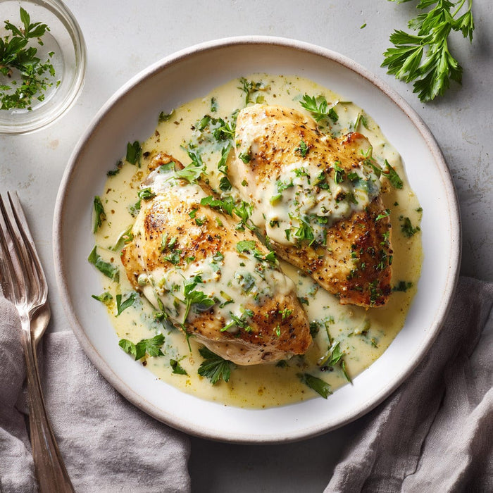 easyChef Pro Elegant Wine-Infused Baked Chicken with Celery Sauce