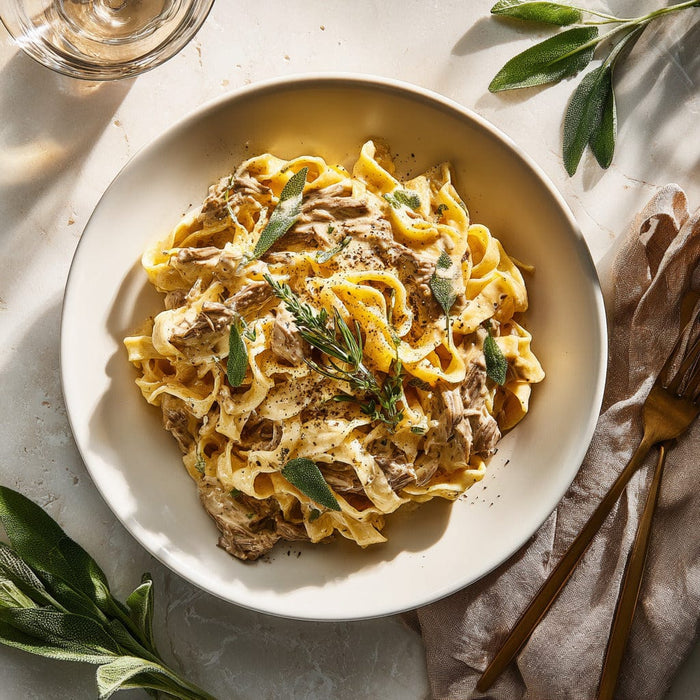 easyChef Pro Elk Stroganoff with Sage and Onion Sauce